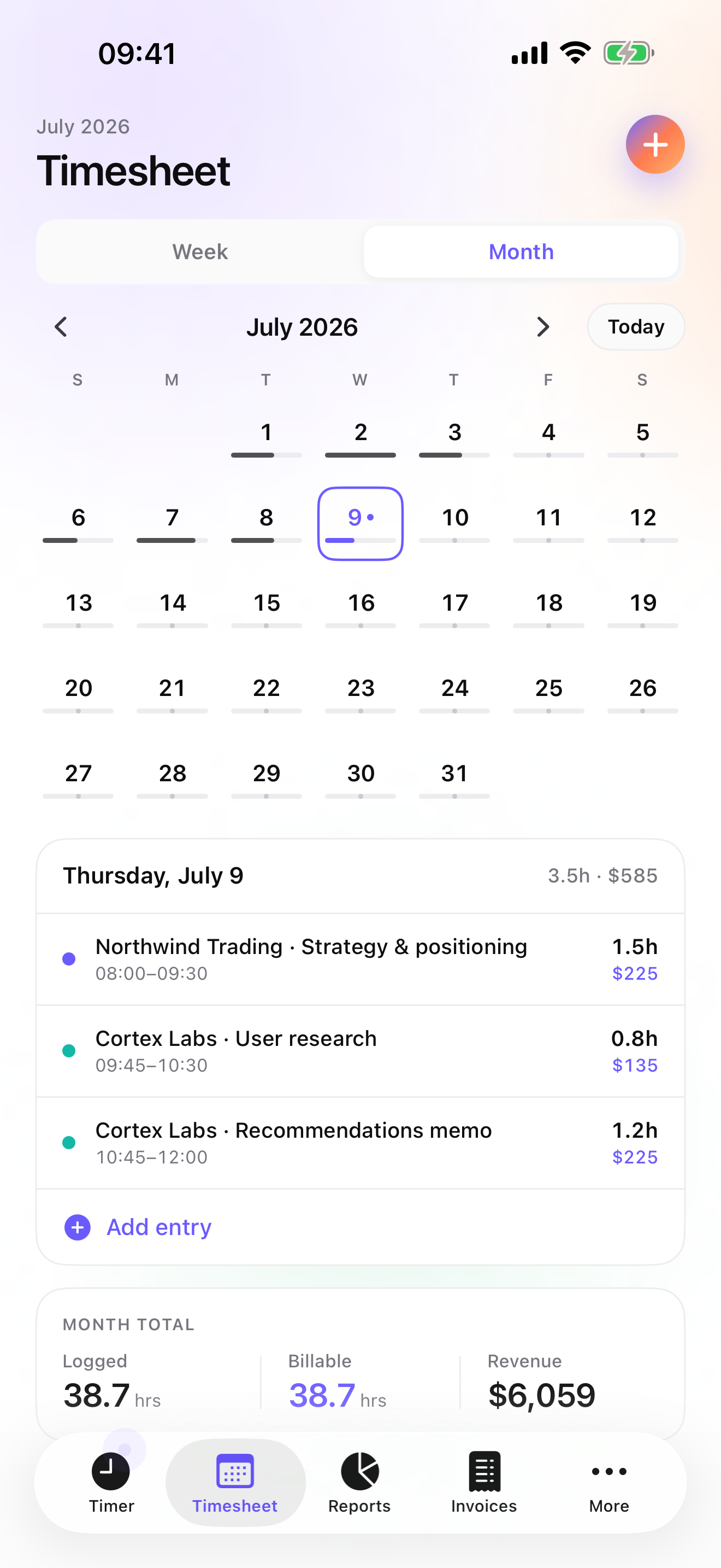 iTimeSheet — 月次タイムシート